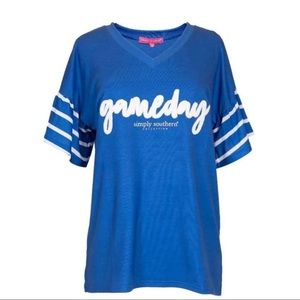 Simply Southern Gameday Ruffle Sleeve Top